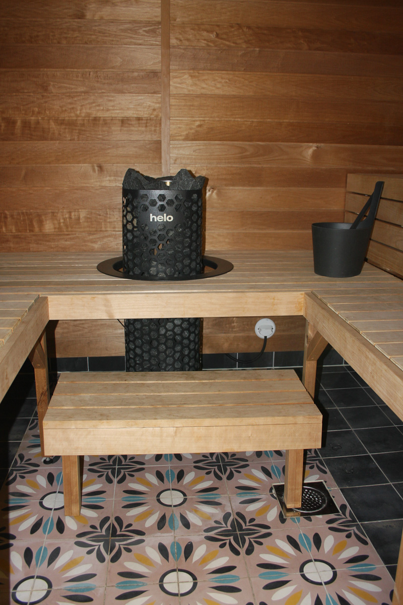 Sementti laatta, Hanna Uggla design, Sauna, Helo